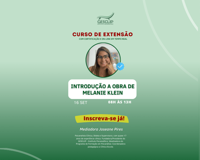 16/09/23 – Introdução à Obra de Melanie Klein